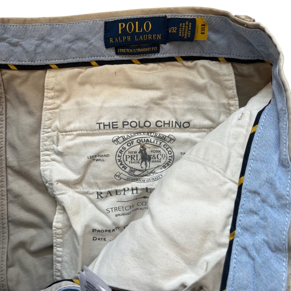 Polo Ralph Lauren Mens Stretch Straight Fit Chino Pants Tan Khaki 34x32 - Picture 3 of 9
